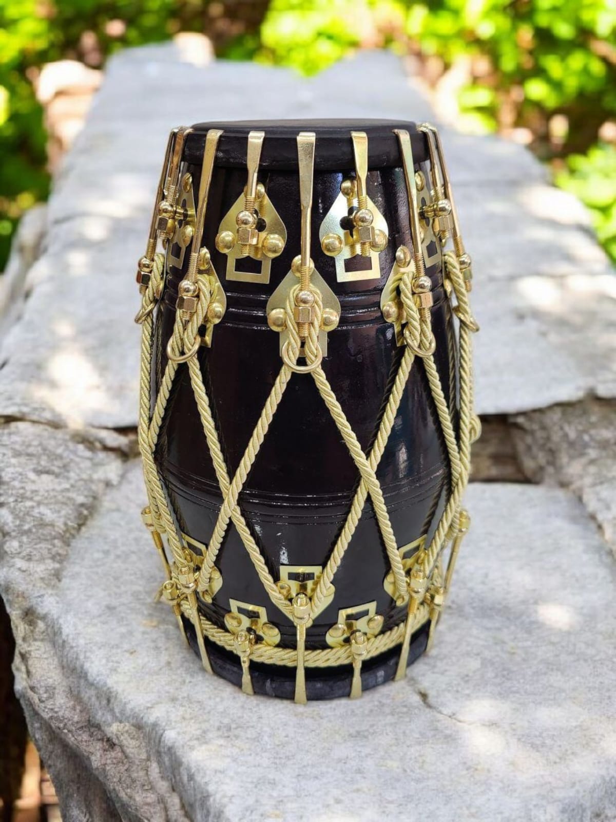 Premium Dholak – Natural Wood Finish, Treble & Bass Drum for Bhajan, Kirtan & Folk Music